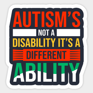 Autism Awareness Not Disability Sticker